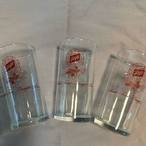 3 Vintage Schlitz Beer Glasses, Tavern Advertising Man‎ Cave Home Bar Decor